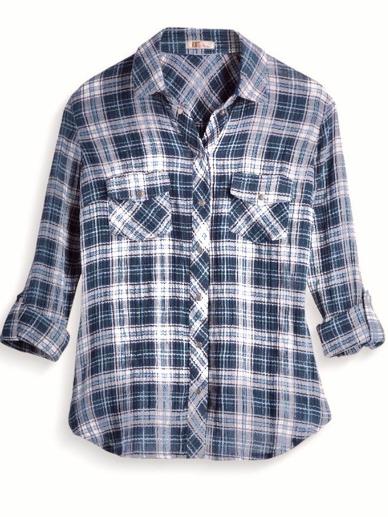 Kut from the Kloth Tops - 100% Cotton Kut From The Cloth Boylen Flap Pocket Button Down Blue Plaid Shirt